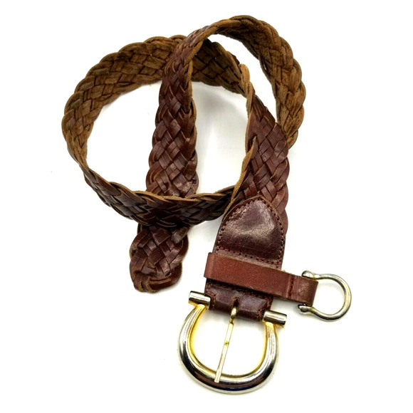 Men's Braided Leather Belt Brown 1.5" Small 30-32 The Leather Shop Style #5421 - Picture 5 of 5